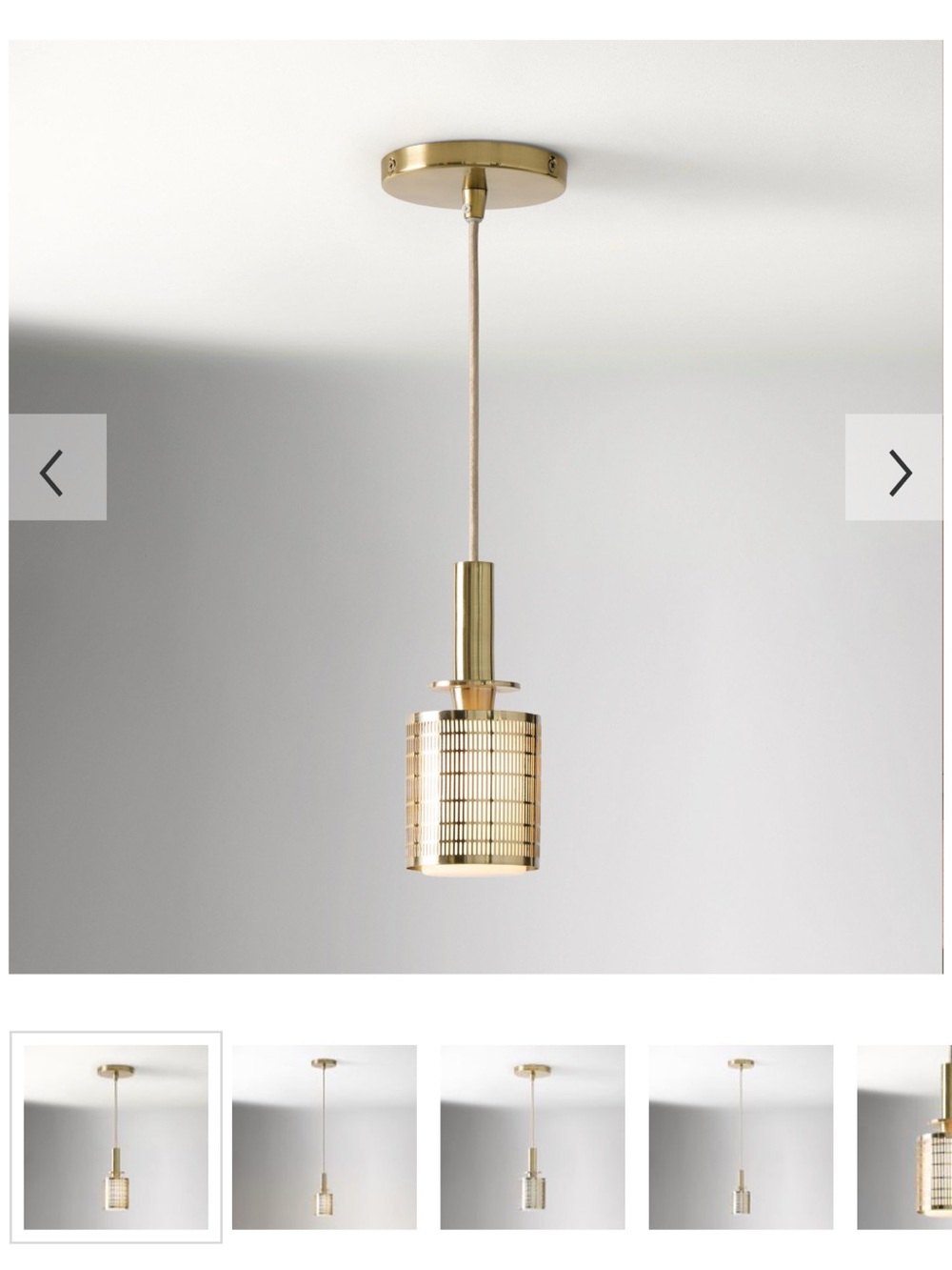West Elm Gold Mesh Pendant Light (2) for $100 brand new still in box